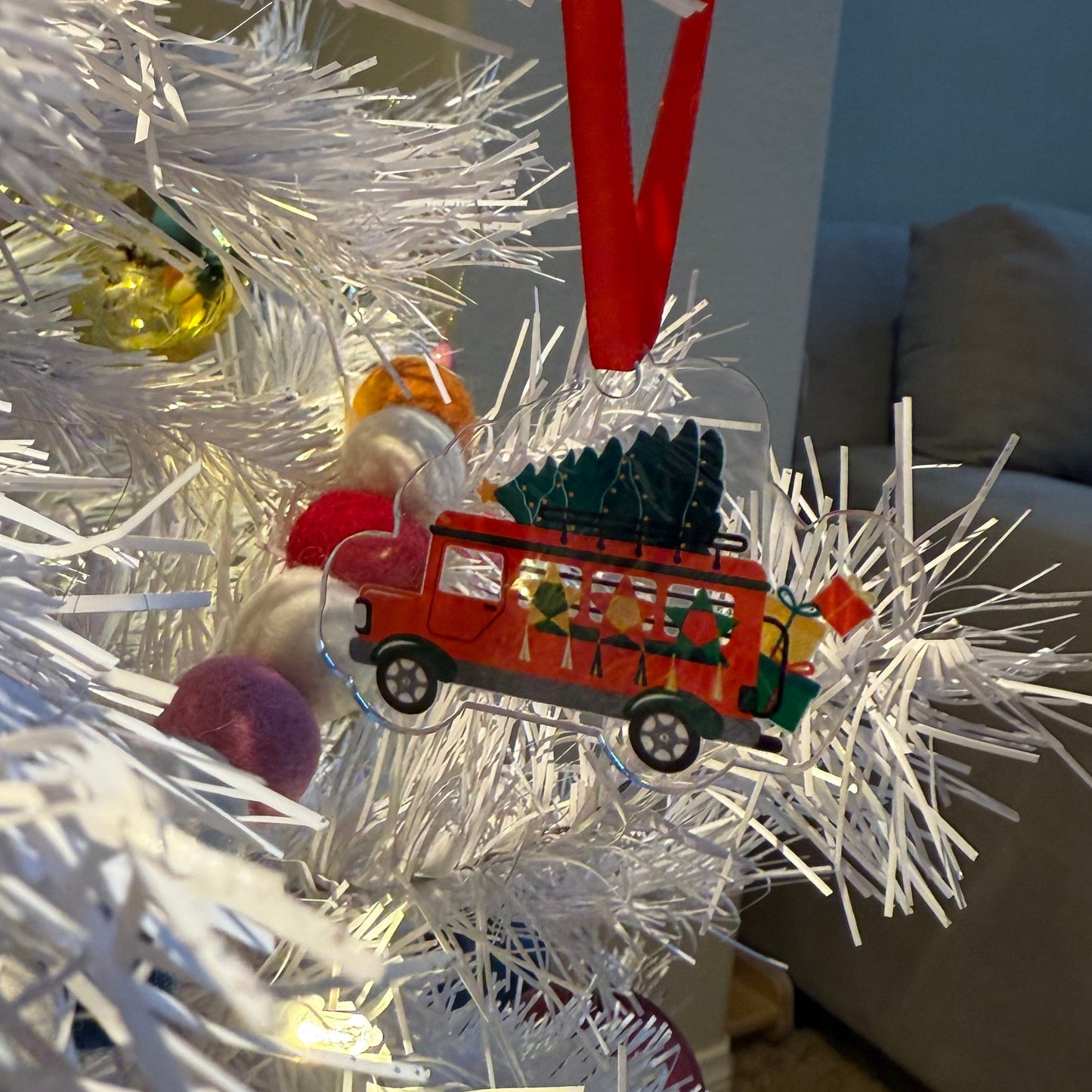 Holiday Jeepney Cut Acrylic Ornament