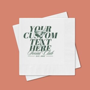 Custom Cocktail Napkins - Tini Bit Older Birthday