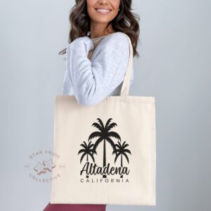 Altadena California Palm Trees Canvas Tote Bag